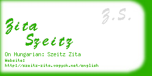 zita szeitz business card